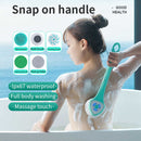 White Electric Bath Brush & Multi-Functional Massager – Long Handle Waterproof Body Cleansing Tool