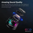 White Portable Mini Bluetooth Speaker with Magnetic Base, High-Quality Bass and Surround Sound, Colorful Ambient Lighting, USB Rechargeable, 6-Hour Battery Life