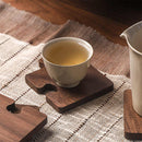 Wood Color Natural Black Walnut Wooden Coasters, Heat-Resistant Tea Cup Pads, Puzzle-Shaped Drink Mats, Eco-Friendly Tea Accessories Set