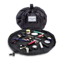 Black Portable Drawstring Cosmetic Storage Bag for Travel and Daily Use(Cosmetics pictured are photo props and are not included)