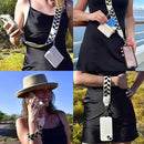 Diamond shape Patchwork Adjustable Crossbody Strap with Mini Pouch - Versatile Replacement Shoulder Strap