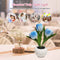 White Flowers USB Tulip Night Light - Bedroom Decor Table Lamp with PU Flowers & Ceramic Pot, Perfect Gift for Family & Friends