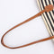 White And Yellow Stripes Handmade Large Capacity Striped Beach Tote Bag with Zipper and Inner Pocket - Summer Vacation Woven Shoulder Bag for Women