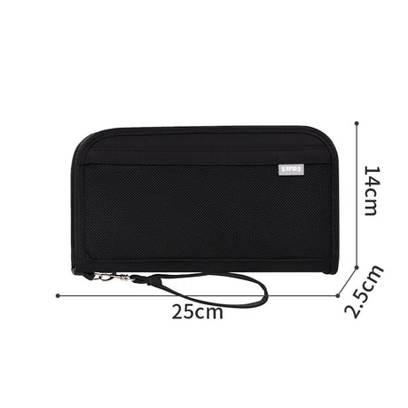 Black Portable RFID Blocking Travel Passport Holder with Large Capacity