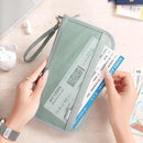 Grey Portable RFID Blocking Travel Passport Holder with Large Capacity