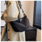 Black With Colored Suspenders Large Capacity Canvas Shoulder Bag - Casual Crossbody Dumpling Bag