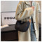 Black With Colored Suspenders Large Capacity Canvas Shoulder Bag - Casual Crossbody Dumpling Bag