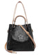 Brown Elegant Embossed PU Leather Tote Bag for Women - Large Capacity Handbag with Inner Pouch