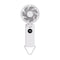 White Portable Handheld Fan with 2000mAh Battery - 3-in-1 Design for Desk, Handheld, and Hanging Use (Model Q3)