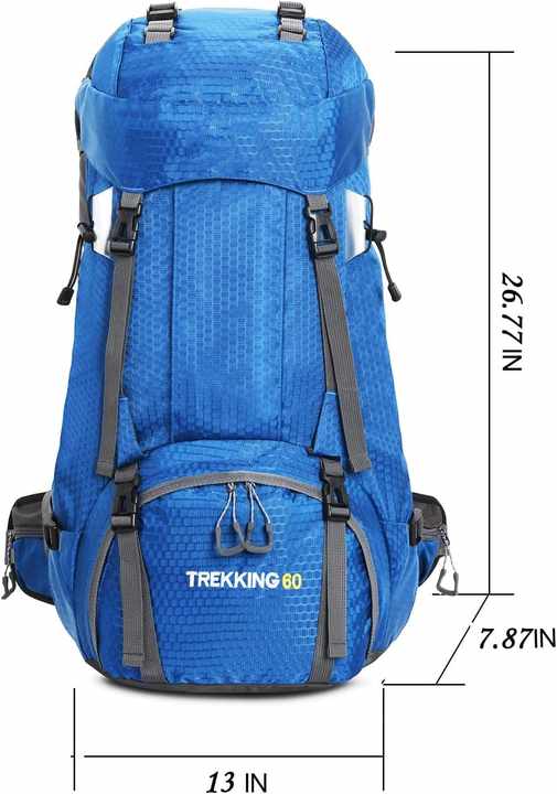 Green 60L Waterproof Hiking Backpack with Multi-Pocket Design for Outdoor Adventures