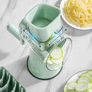 White Multifunctional Manual Rotary Vegetable Slicer with 10 Blades - Safe and Easy-to-Use