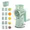 White Multifunctional Manual Rotary Vegetable Slicer with 10 Blades - Safe and Easy-to-Use