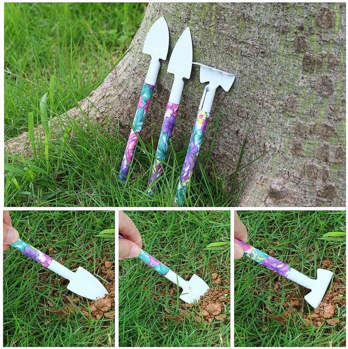 YL/Z05 Purple 5-Piece Compact Gardening Tool Set with Durable Case - Essential for Home Gardens