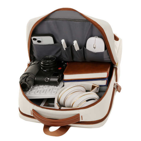 Off White Waterproof Business Backpack - 31L Capacity, Stylish and Versatile