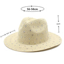 Yellow Women's Wide-Brim Straw Hat with Rhinestones - Elegant and Breathable Sun Hat for Summer Outdoors,M（56-58cm）