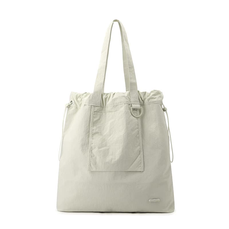 White Large Capacity Tote Bag - Lightweight Single Shoulder Bag for Commute, Casual Outings, and Shopping