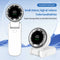 White Portable USB Rechargeable Handheld Fan with Digital Display