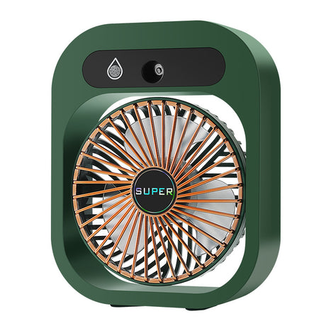 Portable USB Rechargeable Misting Fan – Compact Personal Fan with Cooling Spray - Green Colors