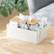 Apricot Multifunctional Tissue Box Organizer - Bamboo Lid with Dividers for Desktop Storage