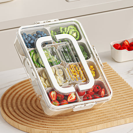 Fresh-Keeping Storage Box - Transparent Food Storage Container with Secure Lid for Kitchen Organization, Salad Crisper