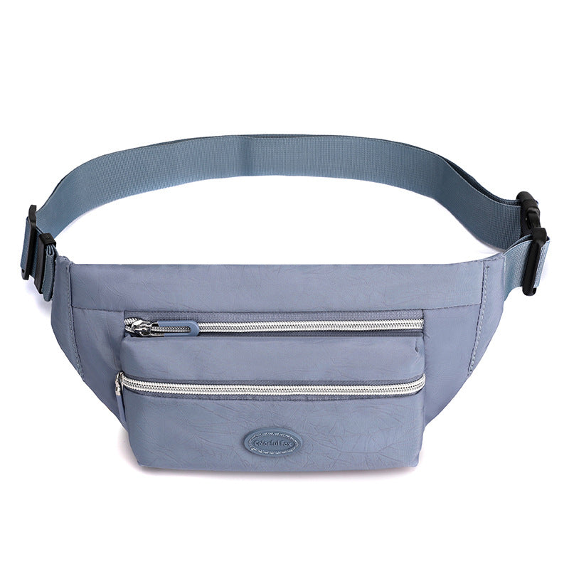 Light Blue Casual Chest Bag - Water-Resistant Compact Waist Pack for Women with Adjustable Strap