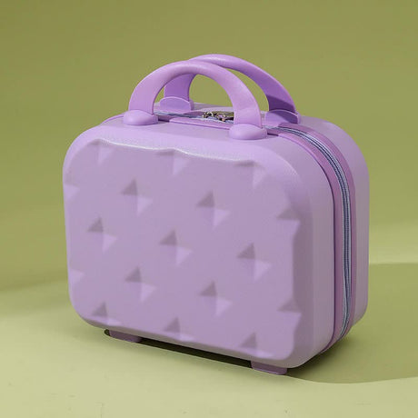 Purple 14-inch Mini Handheld Luggage Case - Stylish Makeup and Storage Box with ABS Shell