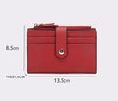 3 PCS Apricot Women's Small Zipper Snap Card Wallet, Ladies PU Leather Credit Card Holder with Coin Pocke