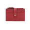 3 PCS Red Women's Small Zipper Snap Card Wallet, Ladies PU Leather Credit Card Holder with Coin Pocke