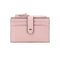 3 PCS Pink Women's Small Zipper Snap Card Wallet, Ladies PU Leather Credit Card Holder with Coin Pocke