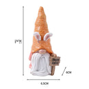 Easter Bunny Gnome Figurines - Handmade Carrot Hat Decorations for Easter Home Decor