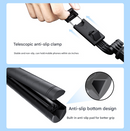 White Single Light 3-in-1 Bluetooth Selfie Stick with Tripod and Remote Control - Adjustable for Smartphones