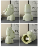 White Creative Moai Tissue Holder - Fun and Unique Decorative Dispenser