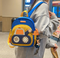 White-blue Kids' Cartoon Backpack - Adorable Excavator Design with Spacious Compartments