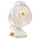 White Portable Clip-On Mist Fan - Rechargeable Cooling Fan with Adjustable Spray Modes