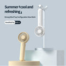 White Mini Handheld Rechargeable Fan - Portable USB-Powered Cooling with Keyring