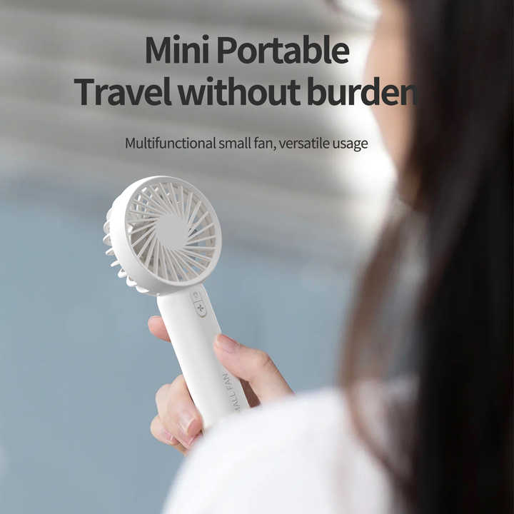 Yellow Mini Handheld Rechargeable Fan - Portable USB-Powered Cooling with Keyring