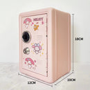 White Mini Metal Safe Box with Combination Lock and Key - Compact Security Storage