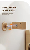 Yellow Touch-Control Dimmable Wooden LED Wall Light - Minimalist Design