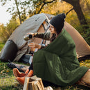 Military Green Compact Lightweight Quilted Blanket - Soft, Warm, and Portable for Outdoor Adventures