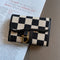 Black Stylish Checkered Wallet with Multiple Card Slots - Compact and Practical for Daily Use