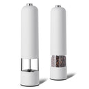 White Elegant Red Electric Salt and Pepper Grinder - Modern and Compact for Effortless Seasoning