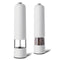 White Elegant Red Electric Salt and Pepper Grinder - Modern and Compact for Effortless Seasoning