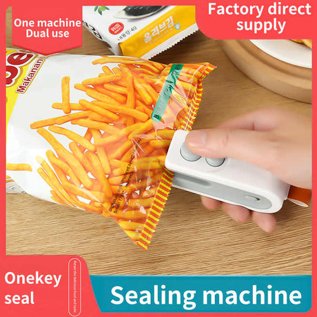 White Mini Sealing Machine - 2-Piece Set, Compact and Portable, Ideal for Food and Bag Sealing