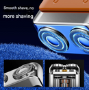 White Electric Shaver - Compact and Portable, USB Rechargeable with Digital Display, Ergonomic Design