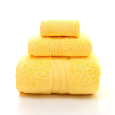 Yellow Luxury 100% Cotton Towel Set - 3-Piece Combed Cotton Bath Towel Set