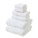 White Luxury 6-Piece 100% Cotton Towel Set - 2 Bath Towels, 2 Hand Towels, 2 Face Towels