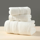 White Luxury 3-Piece 100% Cotton Towel Set - Bath, Hand & Face Towels