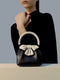 Black and white Elegant Women's Two-Tone Bowknot Bucket Handbag - Stylish and Lightweight