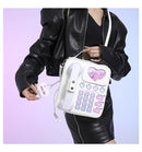 White Sweet Girl Creative Crossbody Bag with Telephone Design, PU Material, Lightweight and Unique