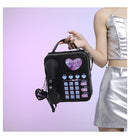 Black Sweet Girl Creative Crossbody Bag with Telephone Design, PU Material, Lightweight and Unique